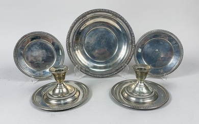 Set Silver/Sterling Plates & Candlesticks