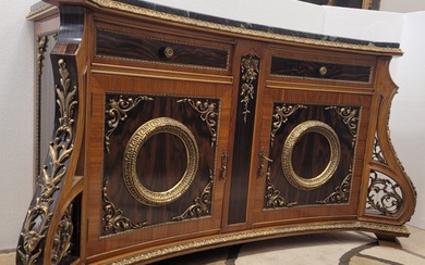 Sideboard - Napoleon III Style - Brass, Bronze, Marble, Wood