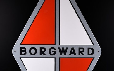 Sign - XXL Borgward vintage emblem; enamel material; good relief; TOP quality; no reserve!
