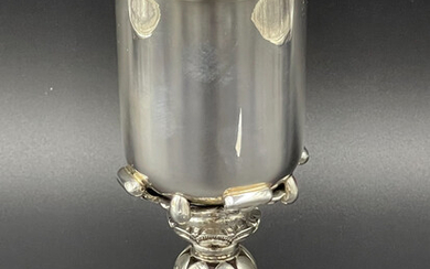 Silver Kiddush cup on leg, Israel 20th century, Nadav...