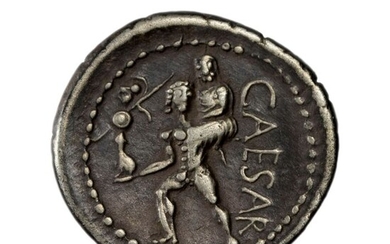 Silver The Caesarians. AR Denarius,,Julius Caesar. Late 48-47 BC
