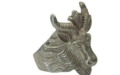 Silver Zodiac Sheep Ring Size 10