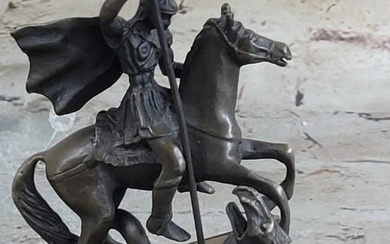 St. George Dragon Slayer Catholic Bronze Sculpture