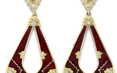Stambolian Colors of Life Earrings with Red Enamel and