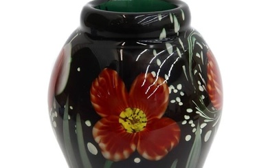 Steven & Justin Lundberg Art Glass Flower Vase, Signed