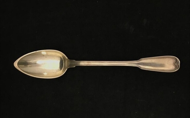 Stew spoon in silver 950 °/00, punch Vieillard, with net....