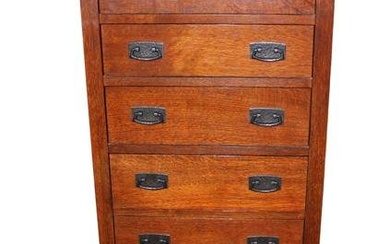 Stickley mission oak lingerie chest with felted jewelry insert