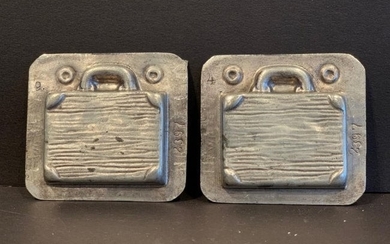 Suitcase Chocolate Mold, 2-piece, Early 20thc