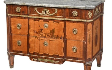 Swedish Neoclassical Bronze Mounted Rosewood and Marquetry Chest of Drawers