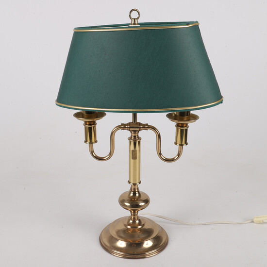 TABLE LAMP, bronzed metal / textile, English style, Dahlquist & Johansson, second half of the 20th century.