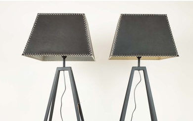 TABLE LAMPS, a pair, contemporary design, with shades, 86cm ...