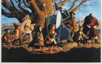 THE FELLOWSHIP BY GREG & TIM HILDEBRANDT, SIGNED LITHOGRAPH.