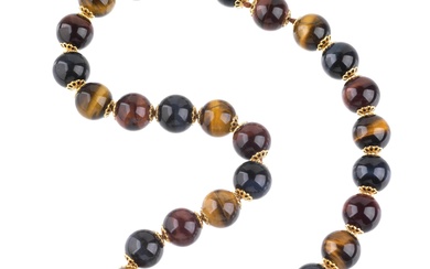 TIGER'S EYE NECKLACE IN 18KT YELLOW GOLD