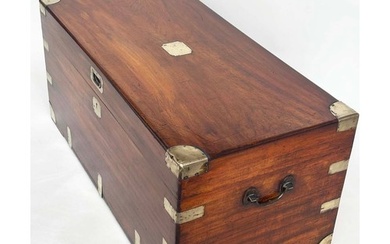 TRUNK, 19th century Chinese export camphorwood and brass bou...
