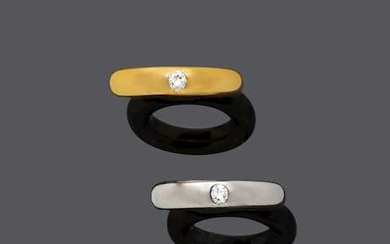 TWO DIAMOND AND GOLD RINGS.