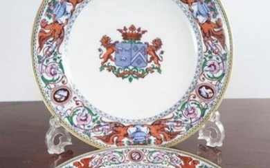 TWO IRONSTONE ARMORIAL PLATES