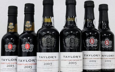 Taylor's Late Bottled Vintage Port: 2005, 2007, 2x 2009 & 2x 2015 - Douro - 6 Half Bottles (0.375L)