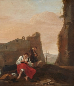 Thomas Wijck, A Shepherd Couple at Rest
