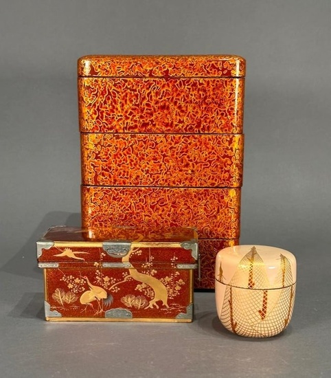 Three Pieces of Japanese Lacquer Work