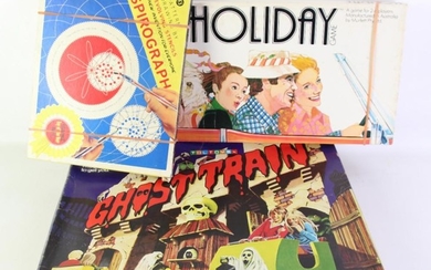 Three Vintage board games incl. holiday game, ghost train