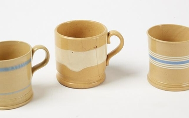 Three Yellow Ware Mugs