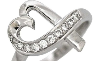 Tiffany Loving Heart Ring WG White Gold Paloma Picasso No. 11 750 K18WG Diamond TIFFANY&Co. Melee