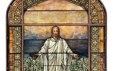 Tiffany Studios "Jesus in a Field of Lilies" Window
