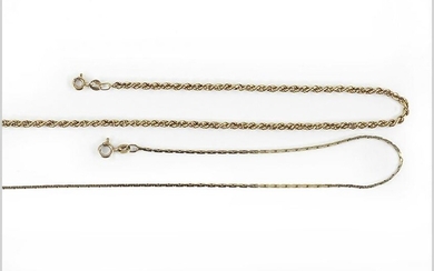 Two 14 Karat Yellow Gold Necklaces.