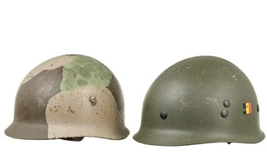 Two Belgian steel helmets M 71, 1970s - 1980s