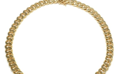 Two-Color Gold and Diamond Curb Link Necklace, Tiffany & Co.