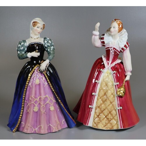Two Royal Doulton 'Queen of the realm' bone china figurines ...