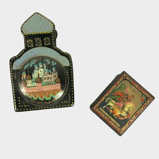 Two Russian Lacquer Boxes