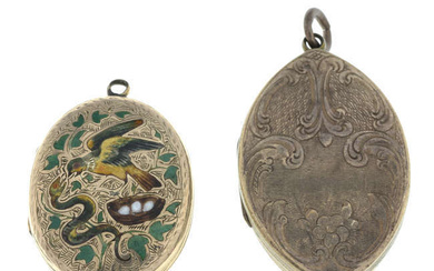 Two Victorian 9ct back and front lockets.