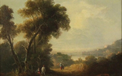 UNSIGNED (XVIII). Landscape with mountains, lake and