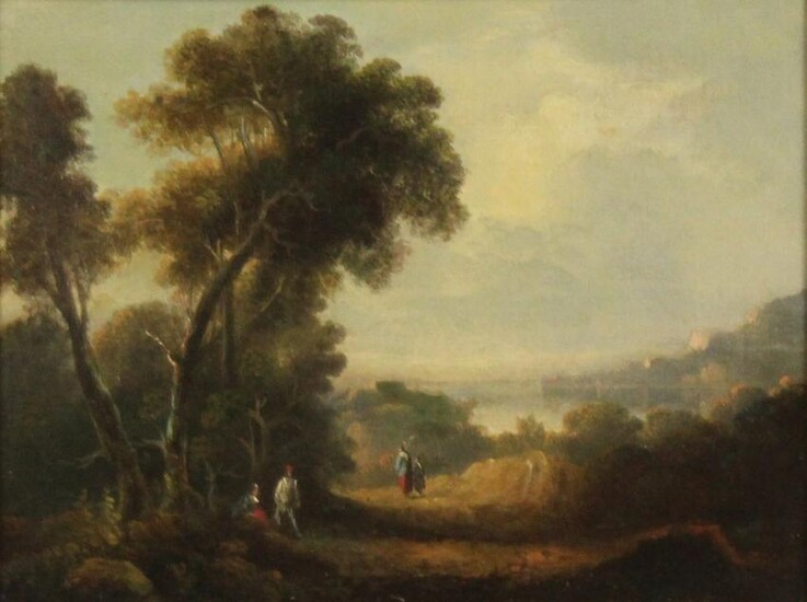 UNSIGNED (XVIII). Landscape with mountains, lake and