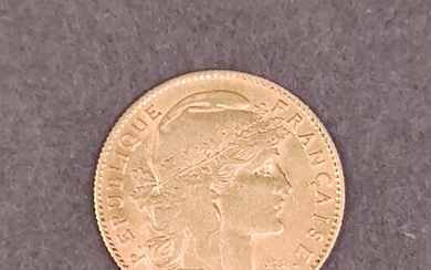 Une pièce de 10 francs or au coq, 1906Poids: 3,21 gr