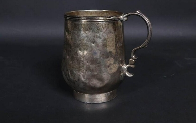 Unmarked Early Silver Handled Cann