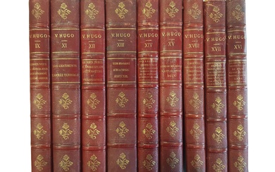V. HUGO - Oeuvres complètes. Ensemble de 9 volumes (numéros IX ; de XI à...