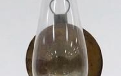 VASELINE OPALESCENT WALL MOUNT KEROSENE LAMP