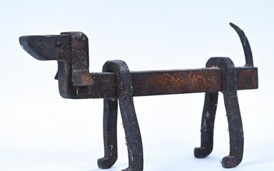 VINTAGE IRON DACHSHUND FIRE TOOL REST OR DOORSTOP