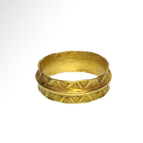 Viking Gold Ring with Punched Decoration, c. 11th