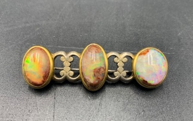 Vintage Brooch with Australian Jelly Opal Stones