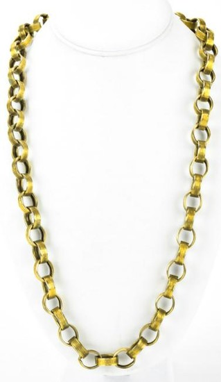 Vintage Gilt Metal Large Rolo Link Necklace Chain