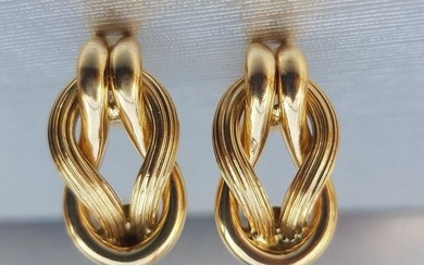 Vintage; Large, Heavy & Ornate 18ct Gold Earrings- fabulous - 18 kt. Yellow gold - Earrings