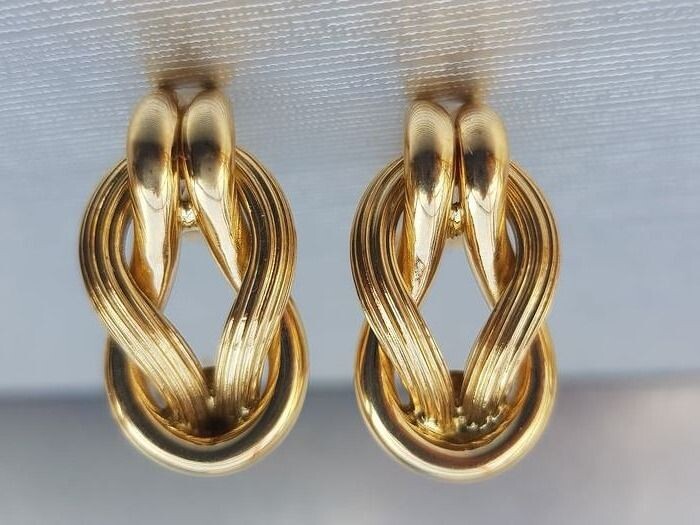 Vintage; Large, Heavy & Ornate 18ct Gold Earrings- fabulous - 18 kt. Yellow gold - Earrings