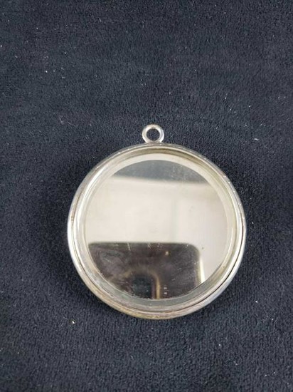 Vintage Pendent Mirror and Sterling Silver Coin Holder