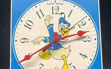 Vintage Phinney-Walker Walt Disney Productions Donald Duck Clock