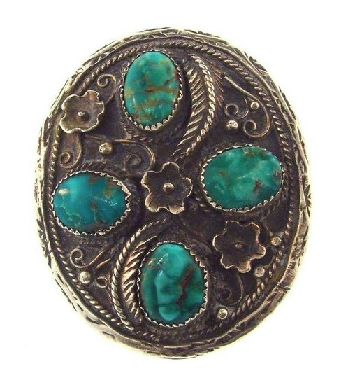 WOW Sterling Silver & Turquoise Statement Ring