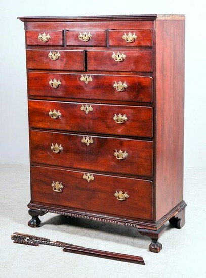 Walnut Chippendale high chest