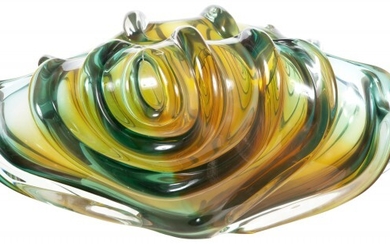 William Morris Glass Sculpture Aquamarine Form